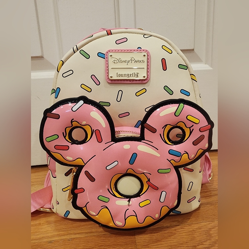NWT LOUNGEFLY Disney Eats Donut Collection Backpack Mickey Minnie Sprinkles Bag